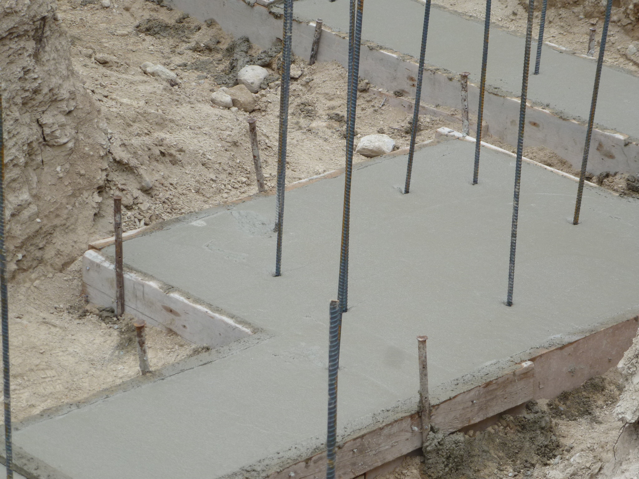 Close up of the footings at the lodge.